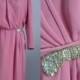 Free Shipping Vintage Dress, 1970s Dress, Valentino Night, Valentino,  Pink Evening Dress, Dinner Dress,  Pink Formal Dress, Wedding
