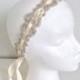 Bridal Crystal Ribbon headband, bridal crystal headpiece, beaded crystal headband - RACHEL - ships in 1 week