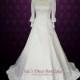 Long Sleeves Wedding Dress Modest Wedding Dress with Detachable Train 