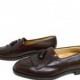 ON SALE Men's Hickey Freeman Shoes Brown Burgundy Leather Tassel Slipon Loafer Italy Size 9.5