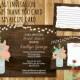 Rustic Mason Jar Bridal Shower Invitation + Recipe Card + Thank You Card 