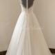 Romantic Open back ivory formal wedding dress with capsleevs