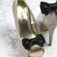 Halloween Black Shoe Clip, Black Satin Bow Shoe Clips, Black Wedding Accessories Shoes Clip; For Halloween Shoes