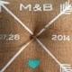 Personalized Burlap Ring Bearer Pillow for Wedding with Arrows, hearts, wedding date and couples first initials