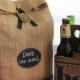 Sets of 4 - 7 Burlap 6-Pack Sacks with Re-Useable Chalkboard Labels for Gifting and Decorating