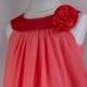 Coral Flower Girl Dress, Coral Party, Special Occasion, Easter, Flower Girl Dress (ets0160cr)