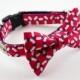 Red Lifesaver Nautical Bow Tie Dog Collar