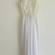 Bridal White Sheer Lace Nightgown Vintage 70s XS