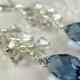 Sapphire Blue Crystal Earrings, Sterling Silver, Dangle, Bridesmaid, Bridal Party, Wedding, Custom, Handmade Jewelry, September Birthday