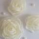 Champagne Cream fabric Flowers Roses in handmade, Bridal Hair Shoe clip, Veil fascinator, Dress accessory Brooch, Winter Weddings, Set of 3
