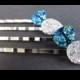 titanium druzy bobby pins (8) - druzy jewelry - hair accessories - drusy hair pins - wedding hair piece