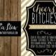 Digital Black and Gold Cheers Bitches Bachelorette Party Invitation