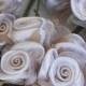 36 pc Champagne Tan Wired Satin Organza Rose Flower Applique Bridal Wedding Bouquet