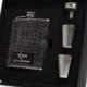 4, Groomsmen Gift Flask Box Sets with Shot Glasses, Funnels and Gift Boxes