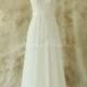 Ivory chiffon lace wedding dress