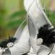 Black & Silver Shoe Clips. White Ivory Blue Feathers Rhinestone. Bride Bridal Bridesmaid Couture, Ebony Wedding Birthday Statement Burlesque
