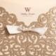 50pcs Classic Golden Hollow Wedding Invitations Cards with Envelopes and Seals -- Ship Worldwide 3-5 Days -- Set of 50 pcs