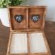Rustic Personalized Ring Box His and Her's Custom color engraved, ring bearer pillow, chalkboard or wood tag