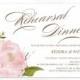 PRINTABLE Invitation - Pink Watercolor Peony Rehearsal Dinner Invitation - Hand drawn Flowers - Belle Peony - Customizable to Any Event