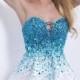 Short Sweetheart Beaded Tulle Cutout Bust Prom Dress