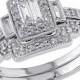 Allura 2/5 CT. T.W. Parallel Baguette and Round Diamond Bridal Set in 10K White Gold (GH) (I1-I2)