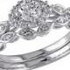 Allura 1/2 CT. T.W. Diamond Bridal Set Ring in 10K White Gold (GH) (I2-I3)