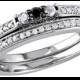 Allura .05 CT. T.W. Round Black Diamond and .2 CT. T.W. White Diamond Bridal Set in Sterling Silver (I3)
