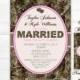 Camo Wedding Invitation - Hunting Camouflage Orange Pink Purple Green - Invites Single-Sided DIY Printable JPEG PDF