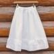 Ready to Ship XS White A-line Half Slip Extender Skirt Petticoat Lace Elastic Waist Modest Shabby Chic Cotton Mori Girl