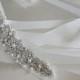 Pearl and crystal bridal belt sash, Swarovski pearl and crystal wedding sash belt, Grosgrain ribbon crystal belt