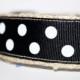 Black & White Polka Dot Dog Collar / Adjustable Dog Collar / Wedding Dog Collar / Polka Dot Collar / Anniversary Dog Collar / Lily