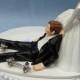 Wedding Cake Topper Weightlifting Weights Workout Bodybuilder Groom Weightlifter Gym Themed w/ Bridal Garter Bride Dragging Pulling Funny