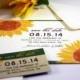 NEW Wedding Save the Date Sample Giant Sunflower Pocketfold, Rustic, Modern, Invitation, RSVP, Thank You, Gold Yellow Brown Green