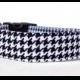 Houndstooth Dog Collar / Black & White Houndstooth Dog Collar / Black and White Dog Collar / Adjustable Dog Collar / Pet Collar