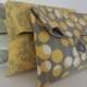 READY TO SHIP Set of 3 Bridesmaid Bags in Amy Butler Fabrics - Yellow and Gray Wedding - Bridemaids Clutches