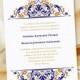 Printable Wedding Invitation Template "Grace" Navy & Gold  