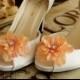 Sale 25% off Shoe clips Wedding Bridal  Light coral / Peach rhinestones Shoe Clips Bridal Flower Shoe Clips Weddings Bridal Accessories