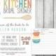 Kitchen Bridal Shower Invitation - Printable file 5 x 7 and Matching Recipe Card