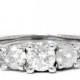1.00CT 3 Stone Diamond Vintage Antique Hand Engraved Engagement Ring Past Present Future