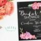 Chalkboard Bridal Shower Invitation, Floral Shower Invite, Floral Bridal Shower, Rustic Bridal Shower Invite