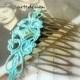 Antique Hair comb Wedding Verdigris Turquoise Hair accessory Vintage Bridal hair comb Romantic Pale blue green comb Gift for her