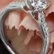 18k White Gold Ritani 1RZ2841 Modern Solitaire French-Set Diamond Band Engagement Ring
