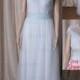 LJ204 Inspired vintage light blue sheer back tulle wedding dress