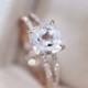 VS 8x8mm Pink Morganite Ring 2.5ct Cushion Cut Morganite Wedding Ring 0.27ct Diamond Engagement Ring Solid 14K Rose Gold Morganite Ring