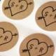 CUSTOM INITIALS Wedding Stickers - Rustic Arrow & Heart save the date labels - 1 inch round Stickers - wedding invitations, save the date