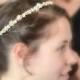 BRIDAL PEARL TIARA, Ivory or White Pearl Tiara, Bridal Pearl Crown Headband, Wedding Hair crown ivory or white Pearls, Pearl Wreath, Naama