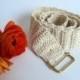 Crochet cream and shimmery belt, Sporty belt, women accessories,  fashion design, ready to shipping.