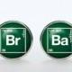 Breaking Bad cufflinks Silver plated Br Ba cuff links Accessories quote jewelry unique Wedding gifts for men green white