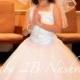 Flower Girl Dress in White Pearl Satin Rosette Communion Dress Wedding Flower Girl Dress  All Sizes Girls