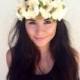Flower Crown, Flower Headband, Coachella, Music festival, Rave accessory - White Cream Peonies